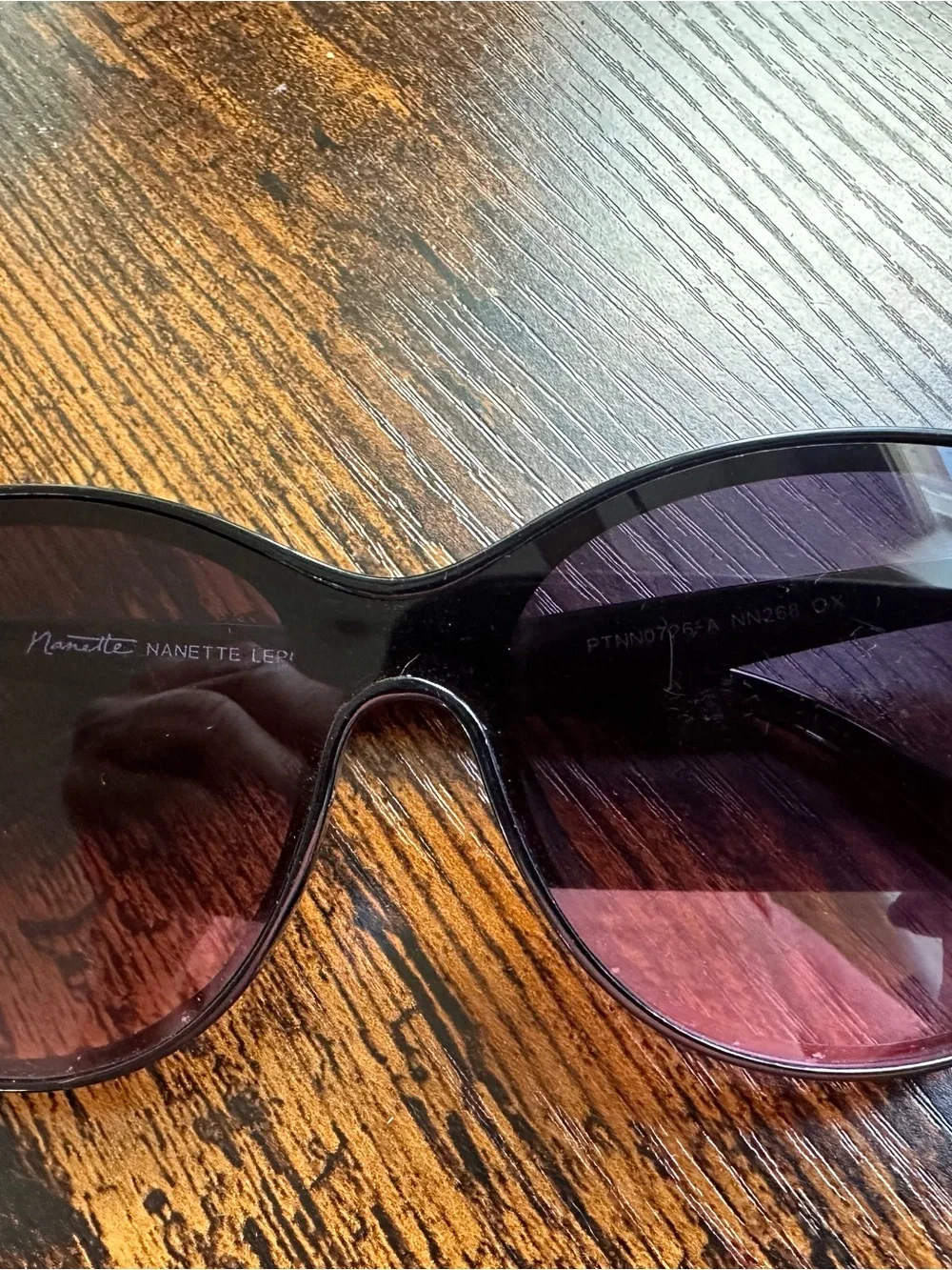 Nanette Lepore Black Frame Sunglasses with Gradient Purple Lenses - Women